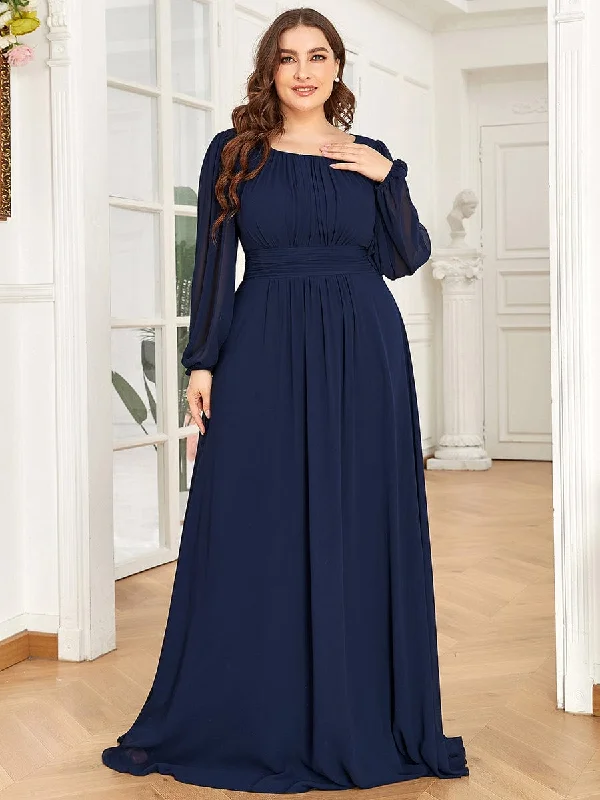 Sheath Women Dress with a Tailored Fit for a Professional LookSee-Througth Puff Sleeve Chiffon Plus Size Bridesmaid Dress