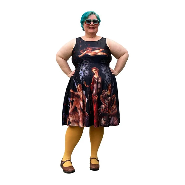 Strapless Women Dress with a Built - in Bra for Comfort and SupportArt Series: Botticelli Primavera Plus Size Print Dress