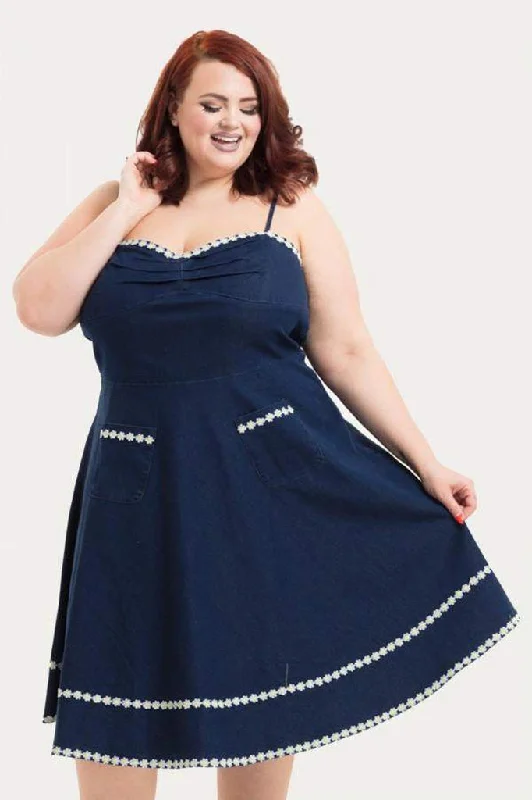 Mini Women Dress with a Short Hem for a Young and Trendy StyleDaisy May Denim Plus Size Flared Dress