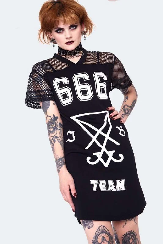 Lace - Embellished Women Dress for an Elegant and Sophisticated Appearance666 Team Support Jersey Dress