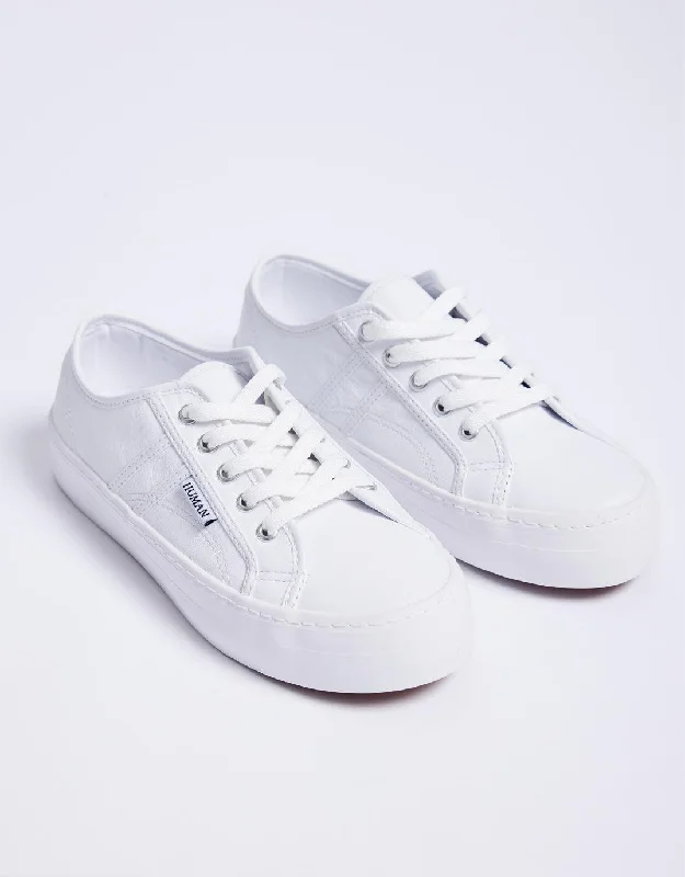 Empire Waist Women Dress to Accentuate the Bust and Conceal the WaistCass Leather Sneakers - White