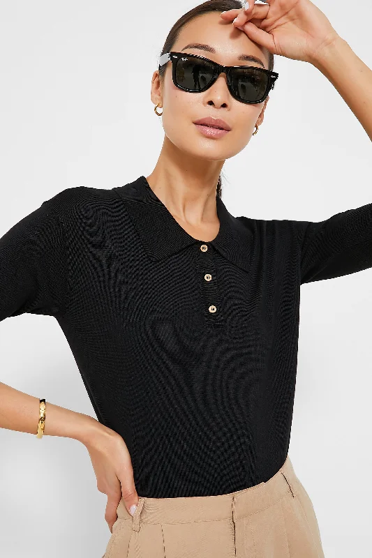 Oversized Women Sweater for a Cozy and Fashionable LookBlack Milo Sweater Polo