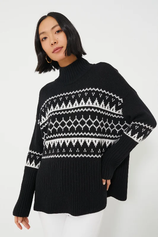 Cable - Knit Women Sweater with Intricate PatternsBlack Pine Knit Sweater