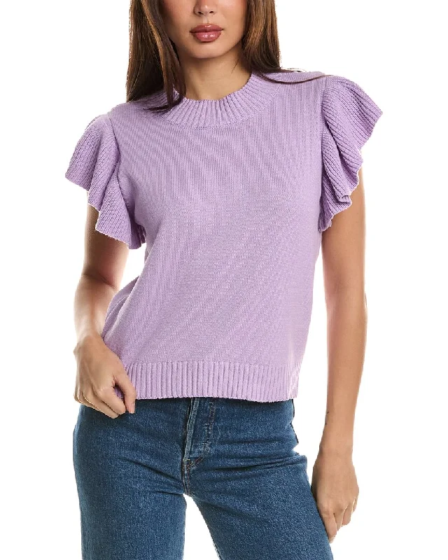 Cropped Women Sweater to Pair with High - Waisted BottomsBrook + Lynn Flutter Sweater