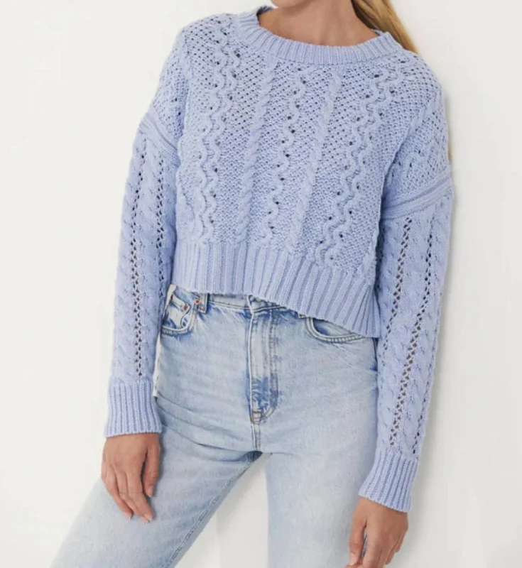 Mock - Neck Women Sweater for a Modern TwistBrooks Sweater In Blue Crush