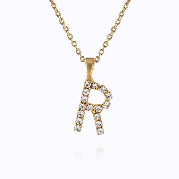 V - Neck Women Sweater to Elongate the NecklineCaroline Svedbom R Mini Gold Letter Necklace