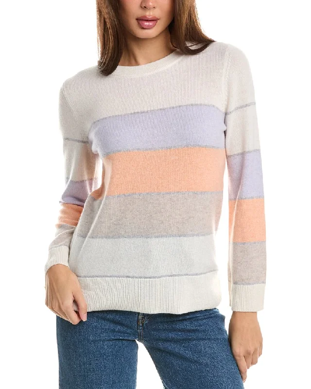 Cashmere Women Sweater with a Luxurious Soft TouchForte Cashmere Wide Stripe Cashmere Pullover