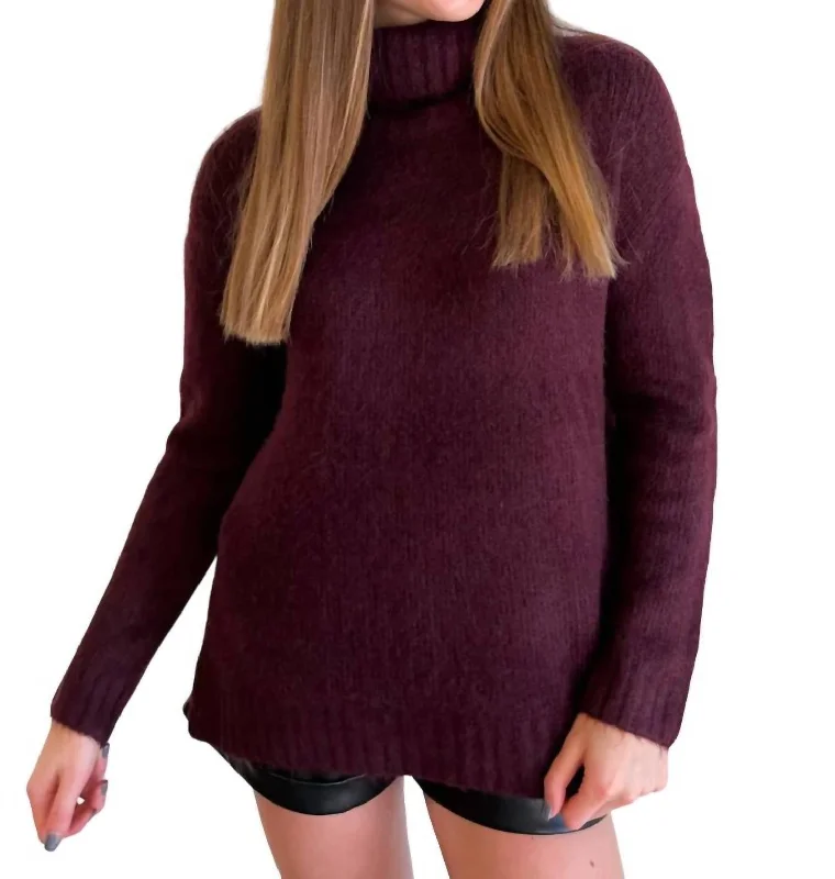 Hand - Knitted Women Sweater with Artisanal CharmFrosted Cranberry Sweater In Crimson