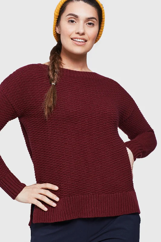 V - Neck Women Sweater to Elongate the NecklineHimley Waffle Sweater