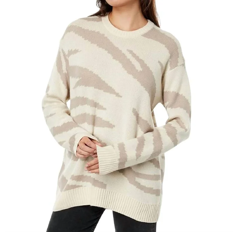 Hand - Knitted Women Sweater with Artisanal CharmLana Zebra Sweater In Beige