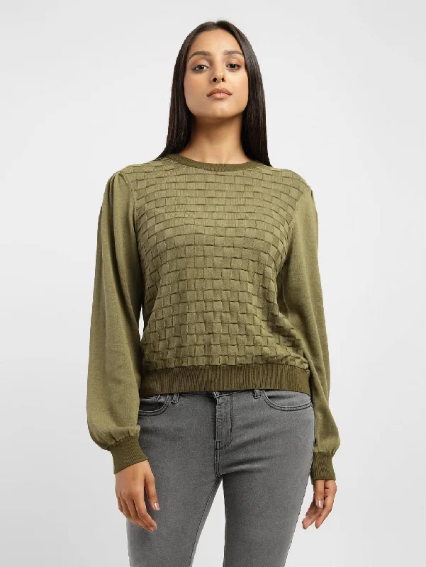 Cashmere Women Sweater with a Luxurious Soft TouchWomen's Textured Round Neck Sweater