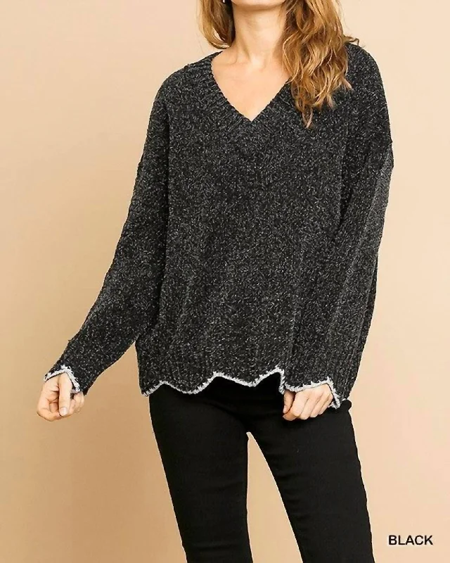 Oversized Women Sweater for a Cozy and Fashionable LookLurex Sparkle Sweater In Black