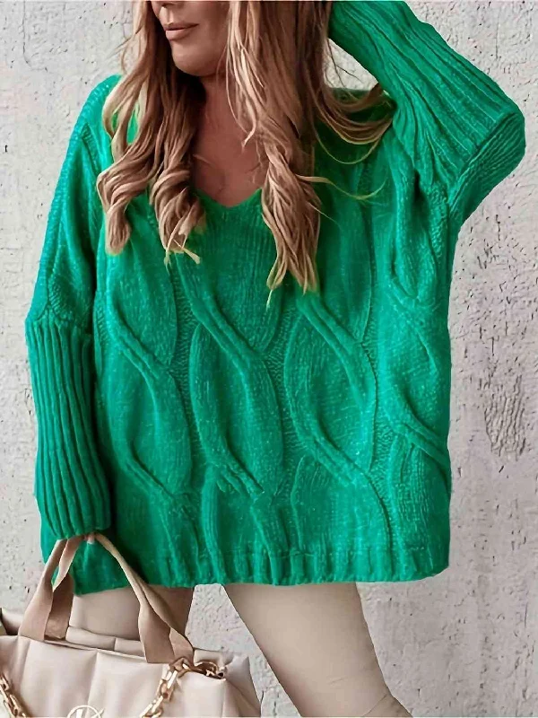 Oversized Women Sweater for a Cozy and Fashionable LookMarca Cable Knit Long Sleeve Sweater