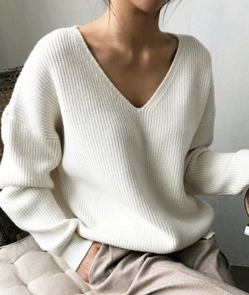 Turtleneck Women Sweater for a Classic and Elegant StyleSimple v neck neck sweater long sleeve sweater      S2512