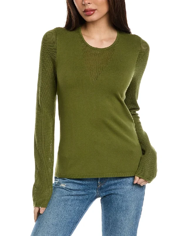 Open - Front Women Sweater for Easy LayeringSt. John Mesh Knit Sweater