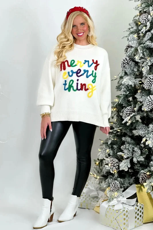 V - Neck Women Sweater to Elongate the NecklineOff White Merry Everything Ultra Soft Sweater