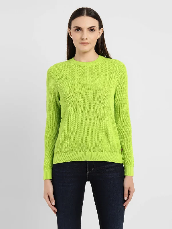 Lightweight Women Sweater for Spring and FallWomen's Solid Round Neck Sweater