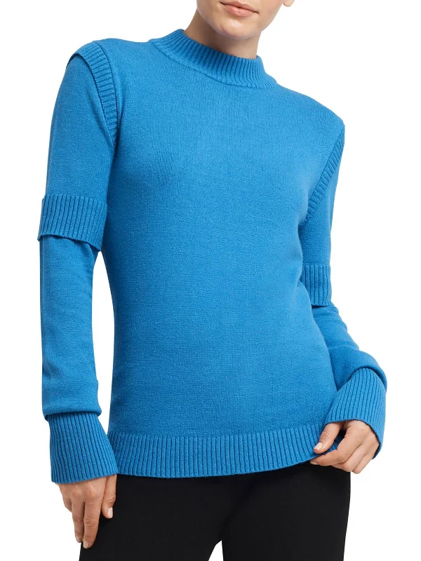 Cable - Knit Women Sweater with Intricate PatternsWomens Long Sleeve Knit Mock Turtleneck Sweater