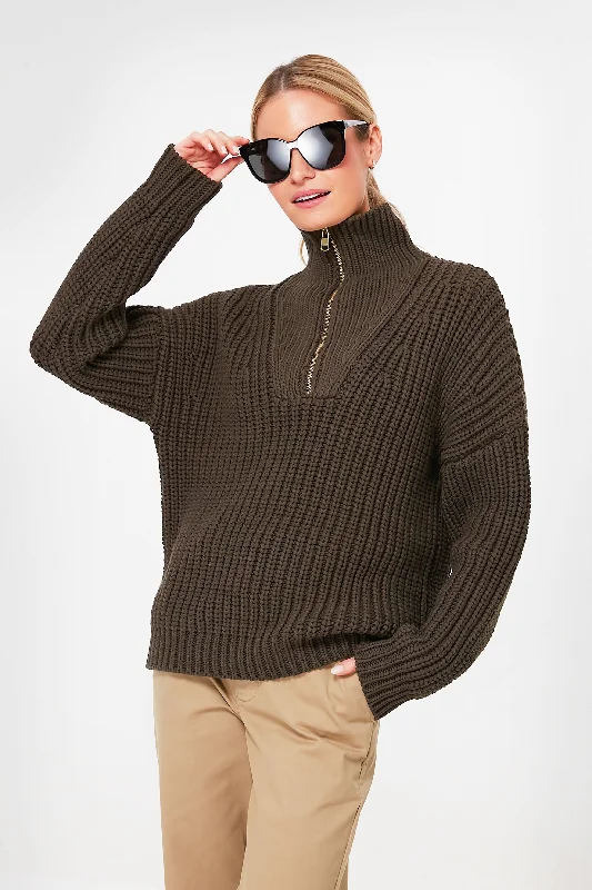 Cable - Knit Women Sweater with Intricate PatternsWren Natalia Half Zip Sweater