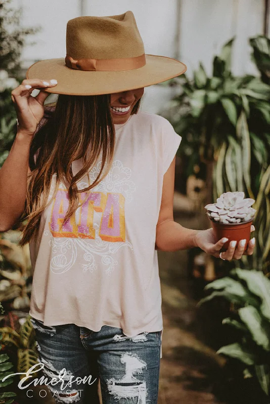 Striped Women T Shirt in a Classic PatternAlpha Gamma Delta Pink Floral PR Tee