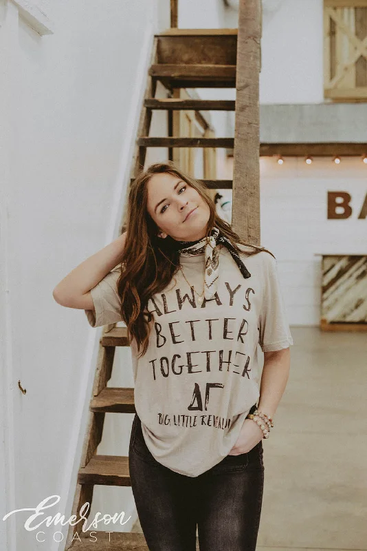 Distressed Women T Shirt with a Laid - Back AestheticDG Better Together Big Little T-shirt