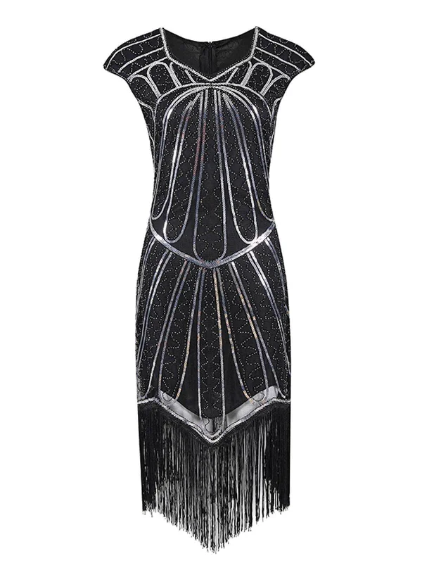 Pleated Women Dress with a Timeless and Elegant TexturePleated Women Dress with a Timeless and Elegant Texture1920s Sequin Fringed Gatsby Dress