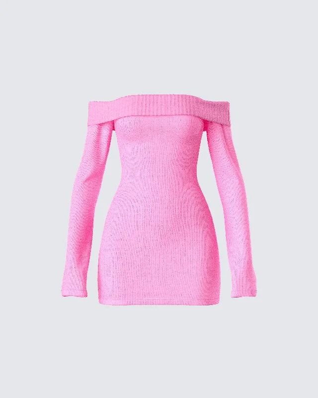 Ball Gown Women Dress with a Full Skirt for a Princess - like LookBall Gown Women Dress with a Full Skirt for a Princess - like LookAbeni Pink Sweater Mini Dress