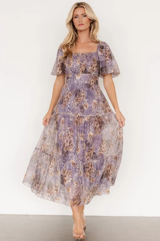 Pleated Women Dress with a Timeless and Elegant TexturePleated Women Dress with a Timeless and Elegant TextureAnnabeth Midi Dress | Lavender Floral