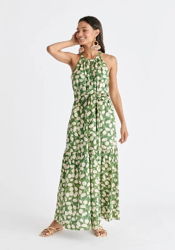 Empire Waist Women Dress to Accentuate the Bust and Conceal the WaistEmpire Waist Women Dress to Accentuate the Bust and Conceal the WaistHalterneck Maxi Dress