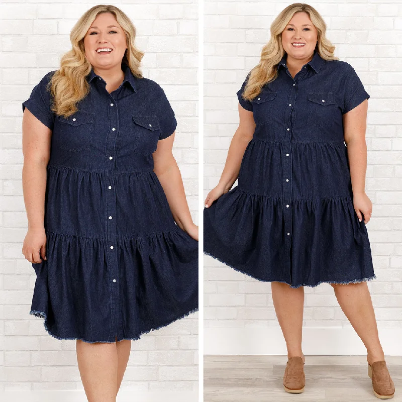 Shift Women Dress with a Simple and Classic Design for Everyday WearShift Women Dress with a Simple and Classic Design for Everyday WearHeart in Your Hands Dress, Dark Denim