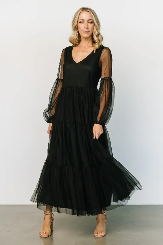 Mermaid - Style Women Dress with a Fitted Silhouette for Special OccasionsMermaid - Style Women Dress with a Fitted Silhouette for Special OccasionsHoffman Tulle Maxi Dress | Black