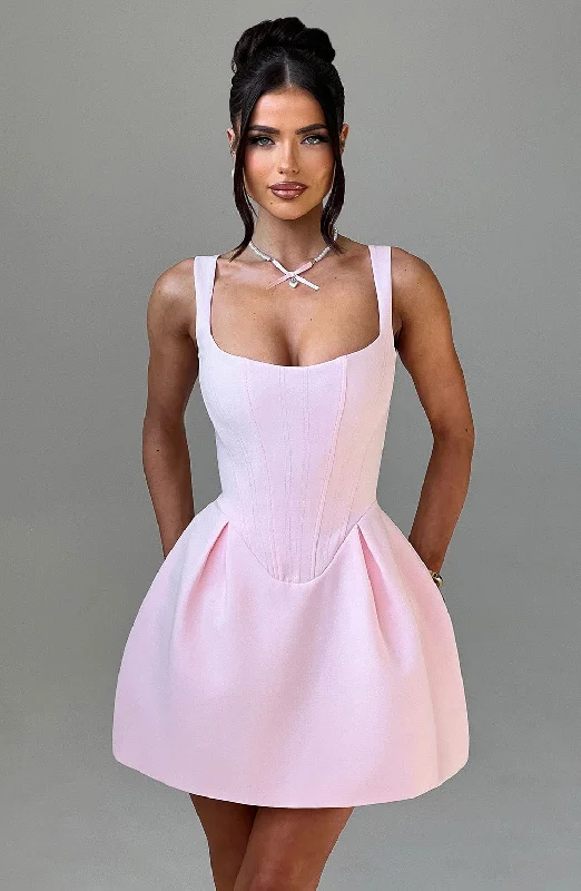 Ruffled Women Dress with Multiple Layers for a Playful and Girly StyleRuffled Women Dress with Multiple Layers for a Playful and Girly StyleJaniyah Mini Dress - Blush