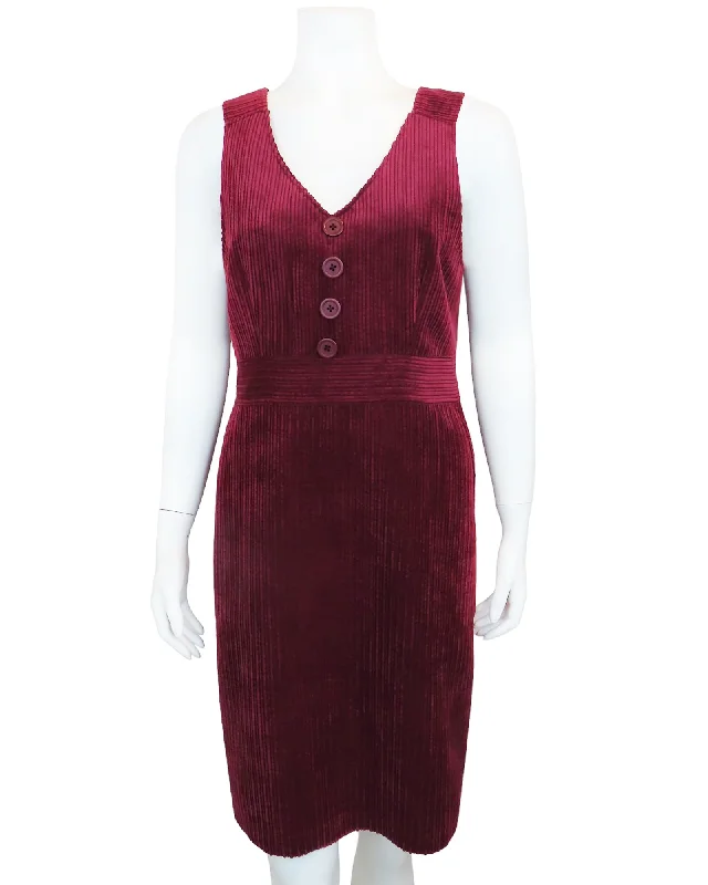 Halter Neck Women Dress to Show Off the Shoulders and NecklineHalter Neck Women Dress to Show Off the Shoulders and NecklineJONI Corduroy Jumper - WINE