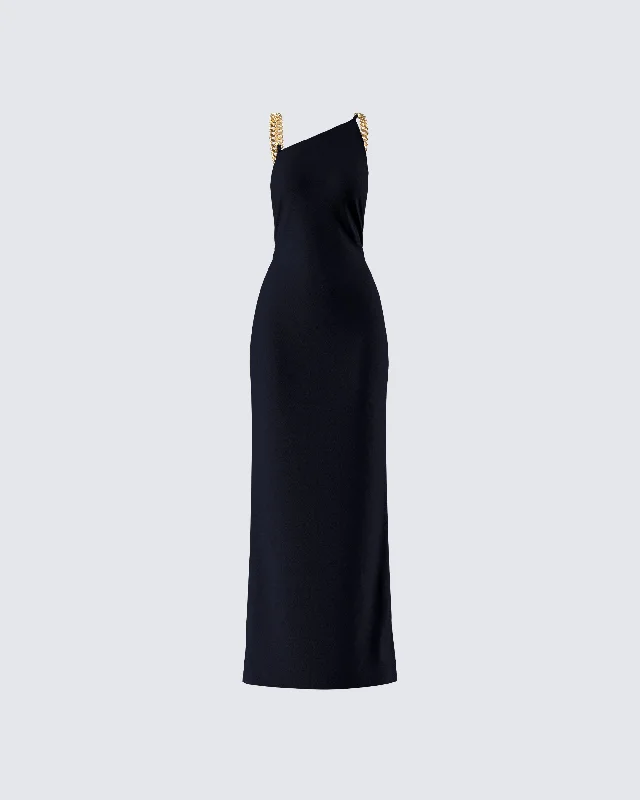 Mini Women Dress with a Short Hem for a Young and Trendy StyleMini Women Dress with a Short Hem for a Young and Trendy StyleKippa Black Asymmetrical Chain Gown