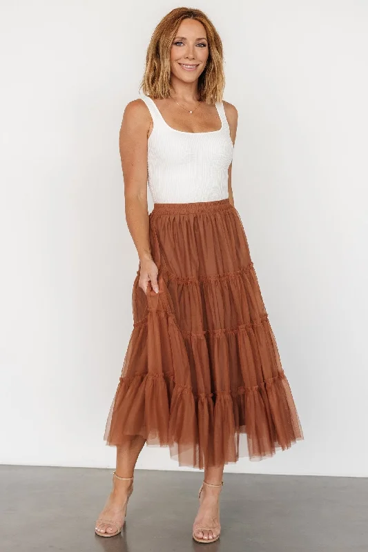 Halter Neck Women Dress to Show Off the Shoulders and NecklineHalter Neck Women Dress to Show Off the Shoulders and NecklineGalena Tulle Skirt | Copper