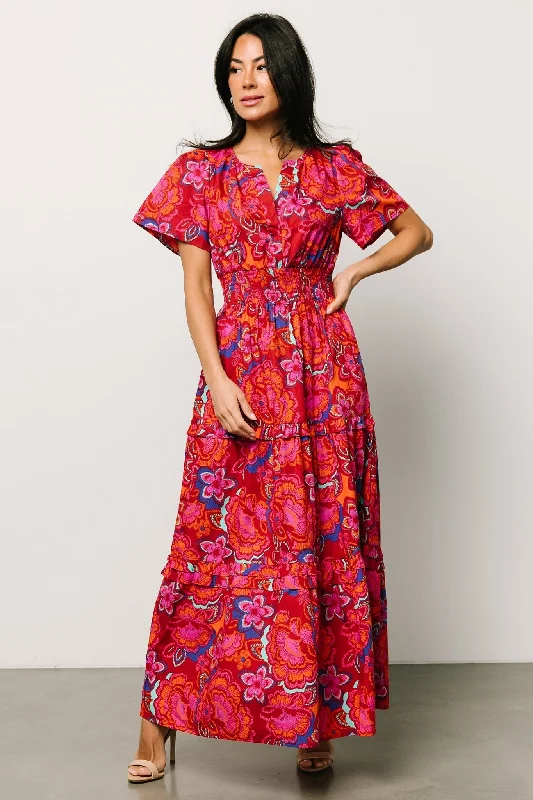 Plus Size Women Dress with a Flattering A - Line Cut for Comfort and StylePlus Size Women Dress with a Flattering A - Line Cut for Comfort and StylePalmer Tiered Maxi Dress | Multi Floral