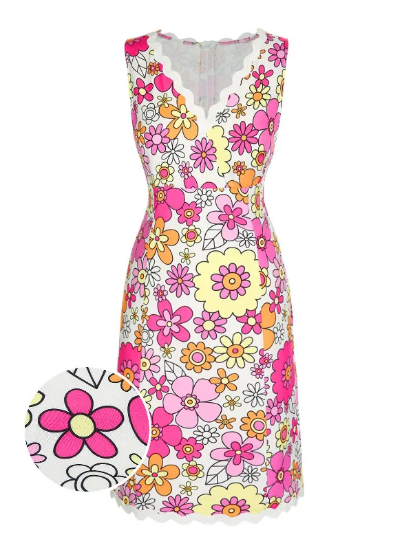 Halter Neck Women Dress to Show Off the Shoulders and NecklineHalter Neck Women Dress to Show Off the Shoulders and NecklinePink 1960s V-Neck Cartoon Flowers Pencil Dress