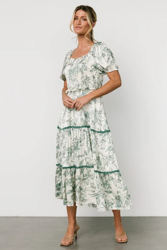 Mini Women Dress with a Short Hem for a Young and Trendy StyleMini Women Dress with a Short Hem for a Young and Trendy StyleRuthie Tiered Midi Dress | Green Print