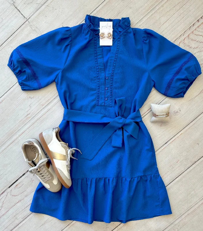 Mini Women Dress with a Short Hem for a Young and Trendy StyleMini Women Dress with a Short Hem for a Young and Trendy StyleSarah Belted Dress in Royal