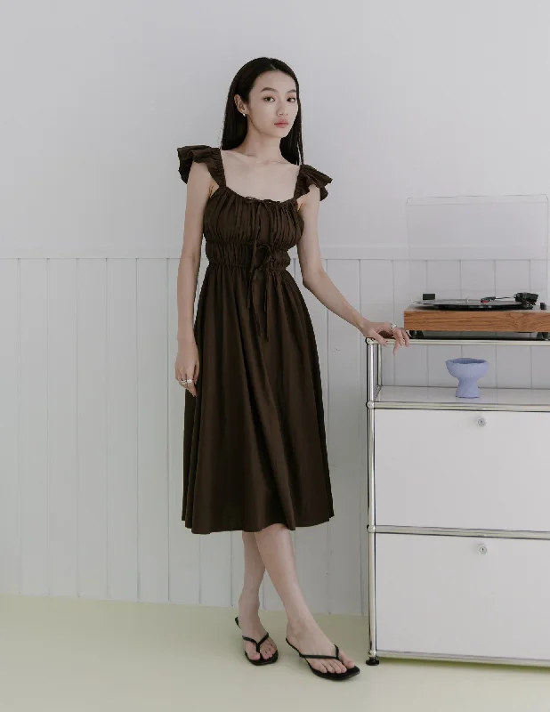 Mini Women Dress with a Short Hem for a Young and Trendy StyleMini Women Dress with a Short Hem for a Young and Trendy StyleSylvie Tie Front Linen Midi Dress in Coffee