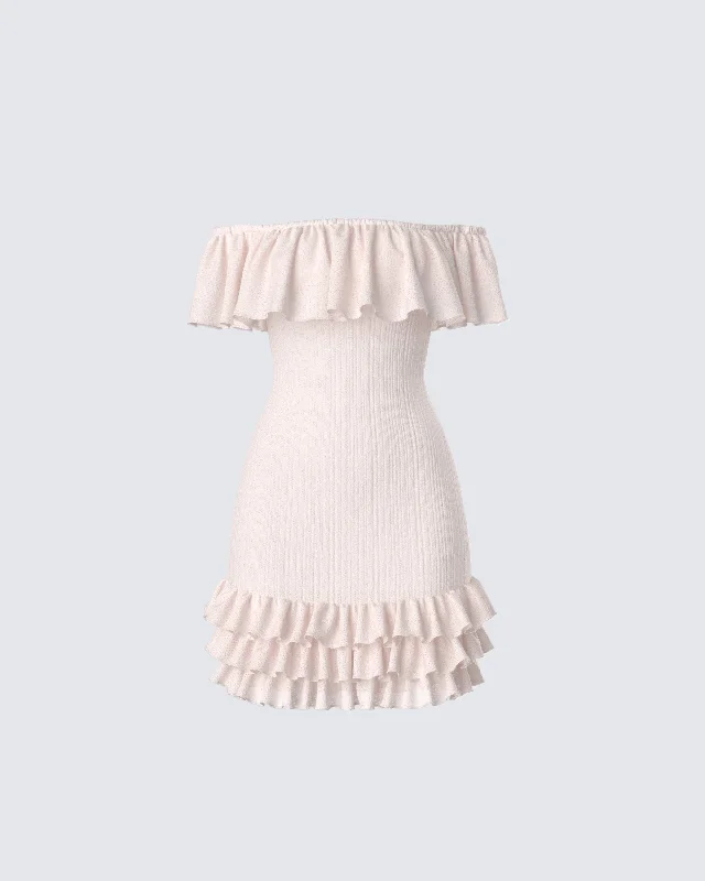 Sleeveless Women Dress in Bright Colors for Summer PartiesSleeveless Women Dress in Bright Colors for Summer PartiesWinsley Peach Ruffle Knit Mini Dress