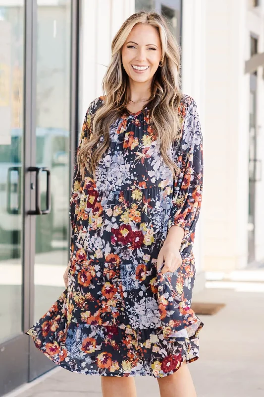 Maxi Women Dress with Floral Print for a Bohemian VibeMaxi Women Dress with Floral Print for a Bohemian VibeYour Light Me Up Dress, Gray