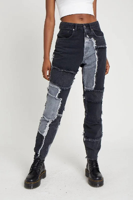 Embroidered women jeans with intricate patternsCheat Jean - Charcoal