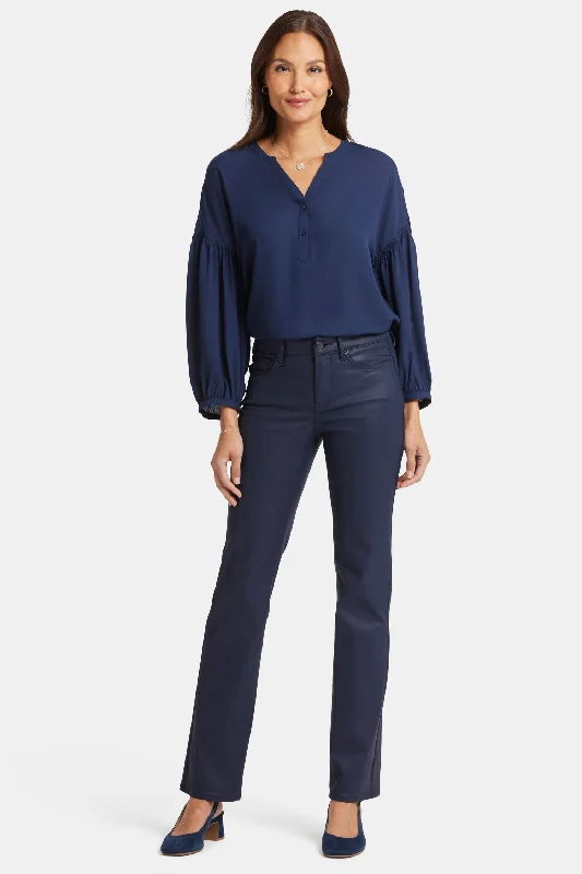 Cargo women jeans with multiple pockets for added functionalityCoated Marilyn Straight Jeans In Petite - Starless Sky Coated