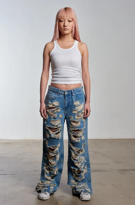 Skinny women jeans with a form - fitting designRelease Jean - Distressed