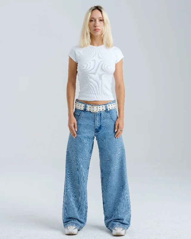 Embellished women jeans with studs or rhinestones for a glamorous touchW1179 Easy Wide Pipes. 23". Antique.