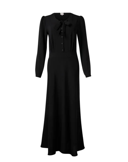 Sheath Women Dress with a Tailored Fit for a Professional LookAriel Black Tie Neck Dress