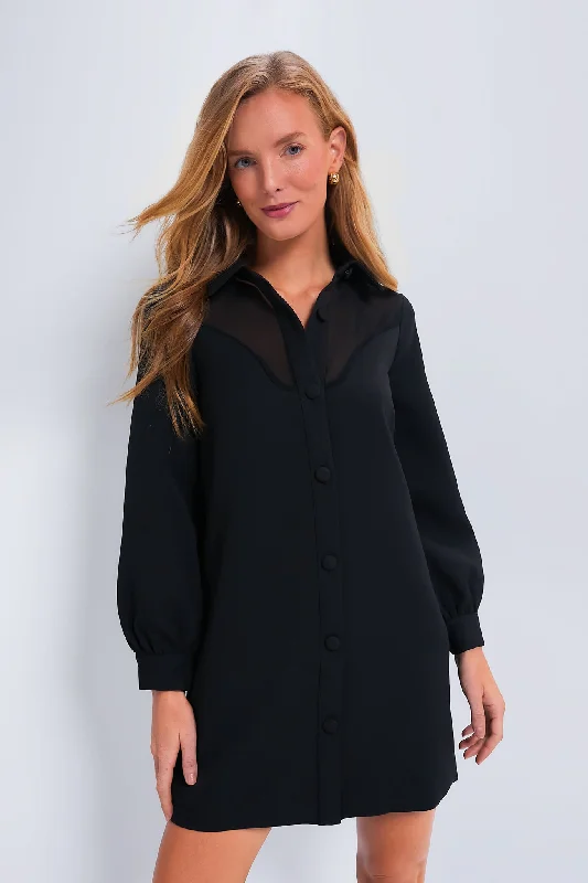 Long - Sleeve Women Dress in Velvet for a Luxurious Winter LookBlack Etta Dress