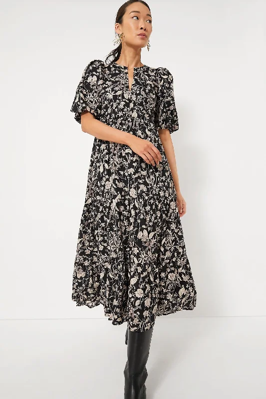 Shift Women Dress with a Simple and Classic Design for Everyday WearBlack & Tan Floral Cisco Maxi Dress