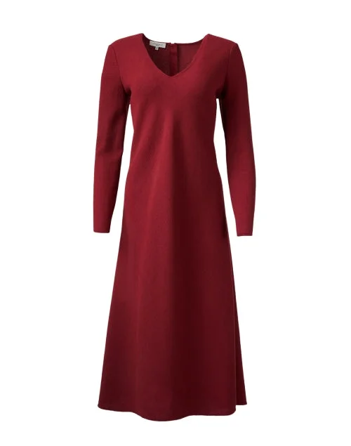 Halter Neck Women Dress to Show Off the Shoulders and NecklineBurgundy Wool Dress